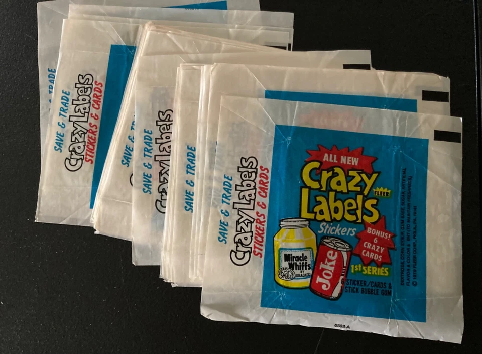 1979 Fleer Crazy Labels Empty Wax Box with Wrappers - Image 4 of 4
