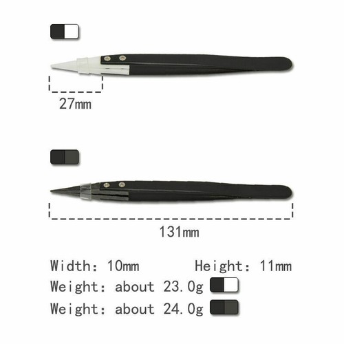 Anti-Static Ceramic Tweezers ESD Heat Resistant Insulated Pointed Tip Pliers H - Photo 6 sur 10