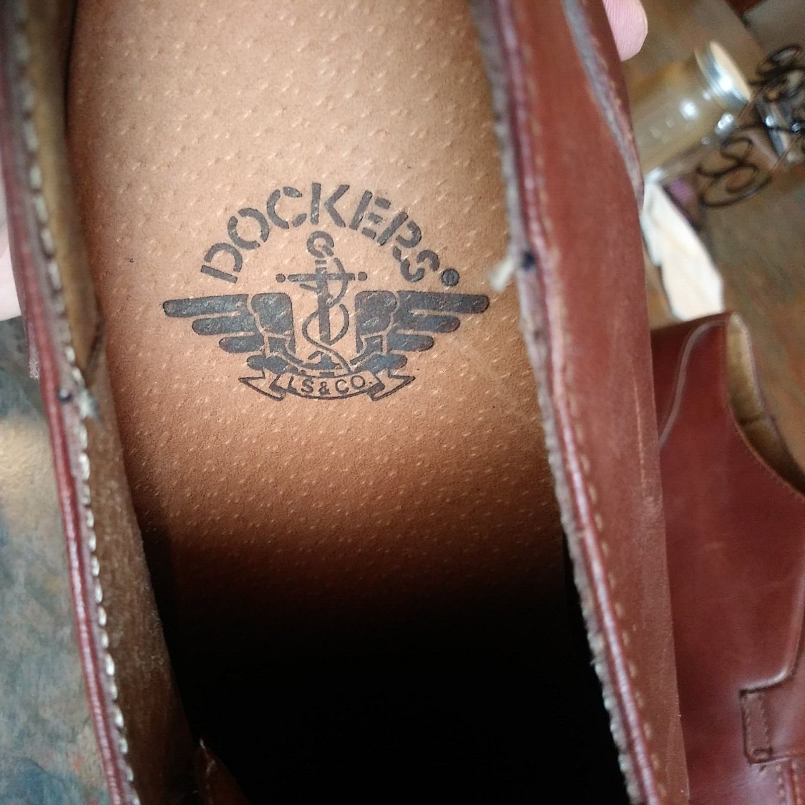 SAOLA Dockers scarpe derby uomo nuove oxford modello 8.5 D 90 8610 marrone chiaro lacci scuri