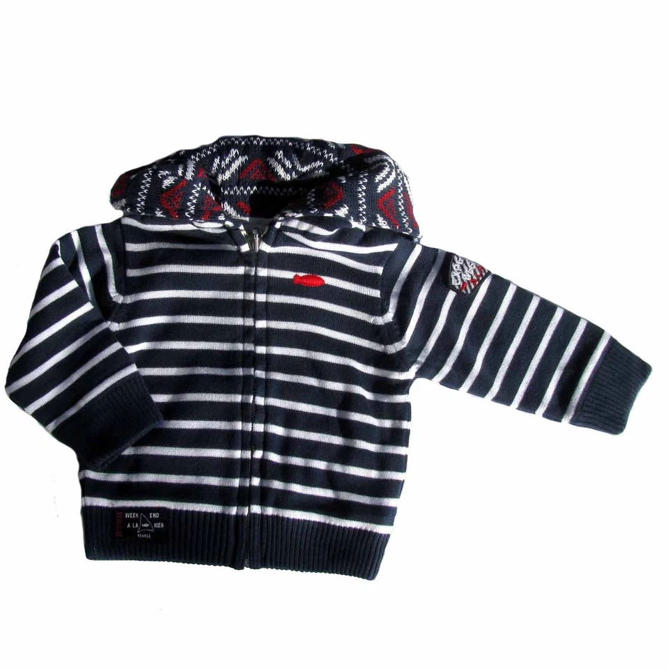 Week-end à la mer Jacke Kapuzenshirt Cardigan blau marine 62 68 74 80 86 92 NEU