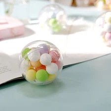 24 Clear 3 in Round Mini Balls Orb Favor Holders Party Home Decorations Supplies