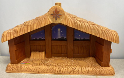 Fisher Price Little People Christmas Nativity Manger Light up Star Music Stable