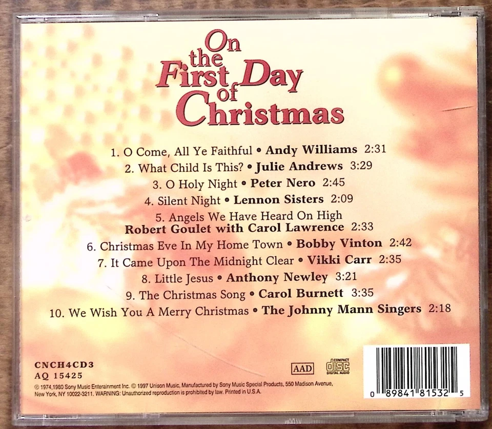 ON THE FIRST DAY OF CHRISTMAS VOLUME 3 SONY RECORDS CD  4360 - Image 2 of 4