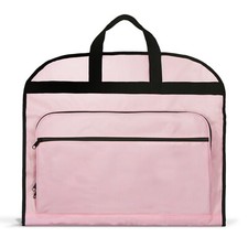 39" Business Garment Bag Cover Suits Dresses Clothing Foldable Pockets Pink