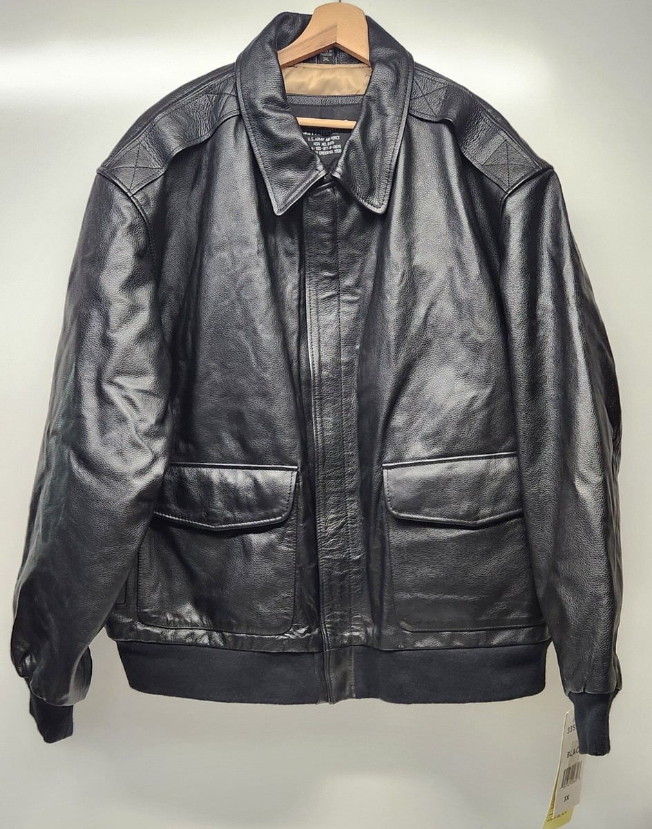 Excelled Leather Bomber Type A-2 Jacket Black US Army/Air