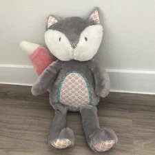 Levtex Baby Fox Plush Fiona the Girl 18" Gray Pink Stuffed Animal Lovey
