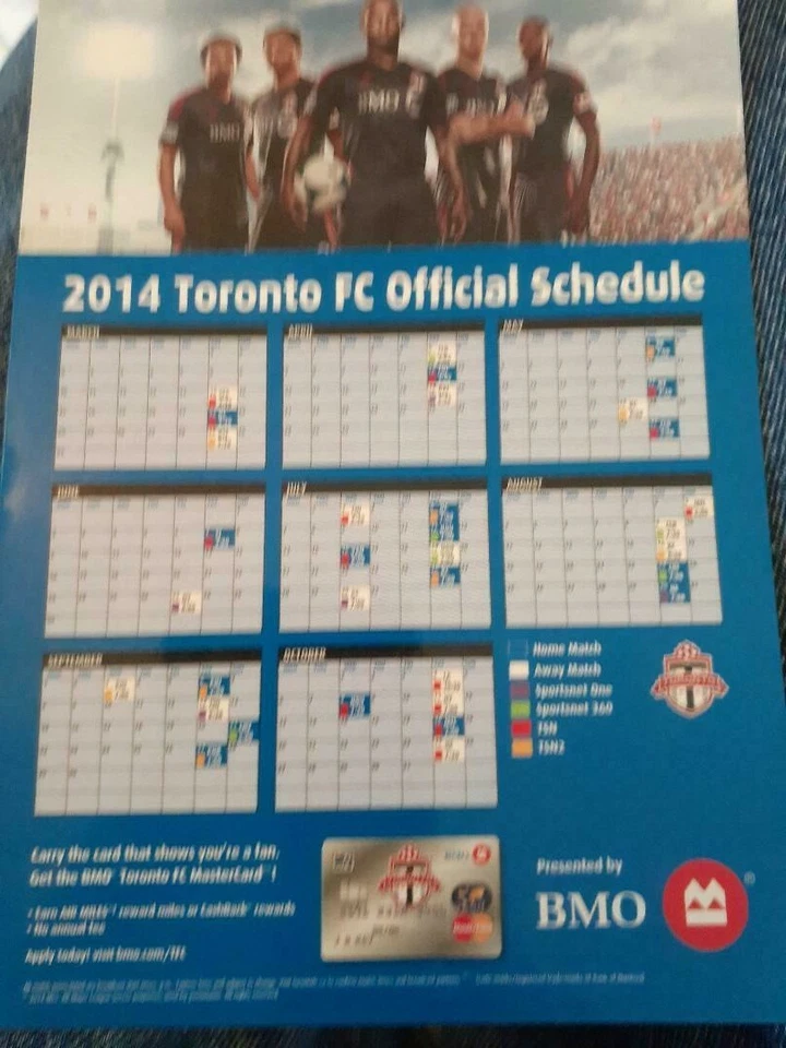 Toronto FC--2014 Magnet Schedule--Bank of Montreal — 第 2/2 张图片