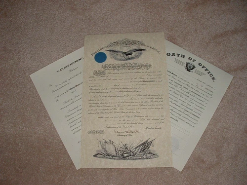 Civil War Union Army Officer Commission Documents