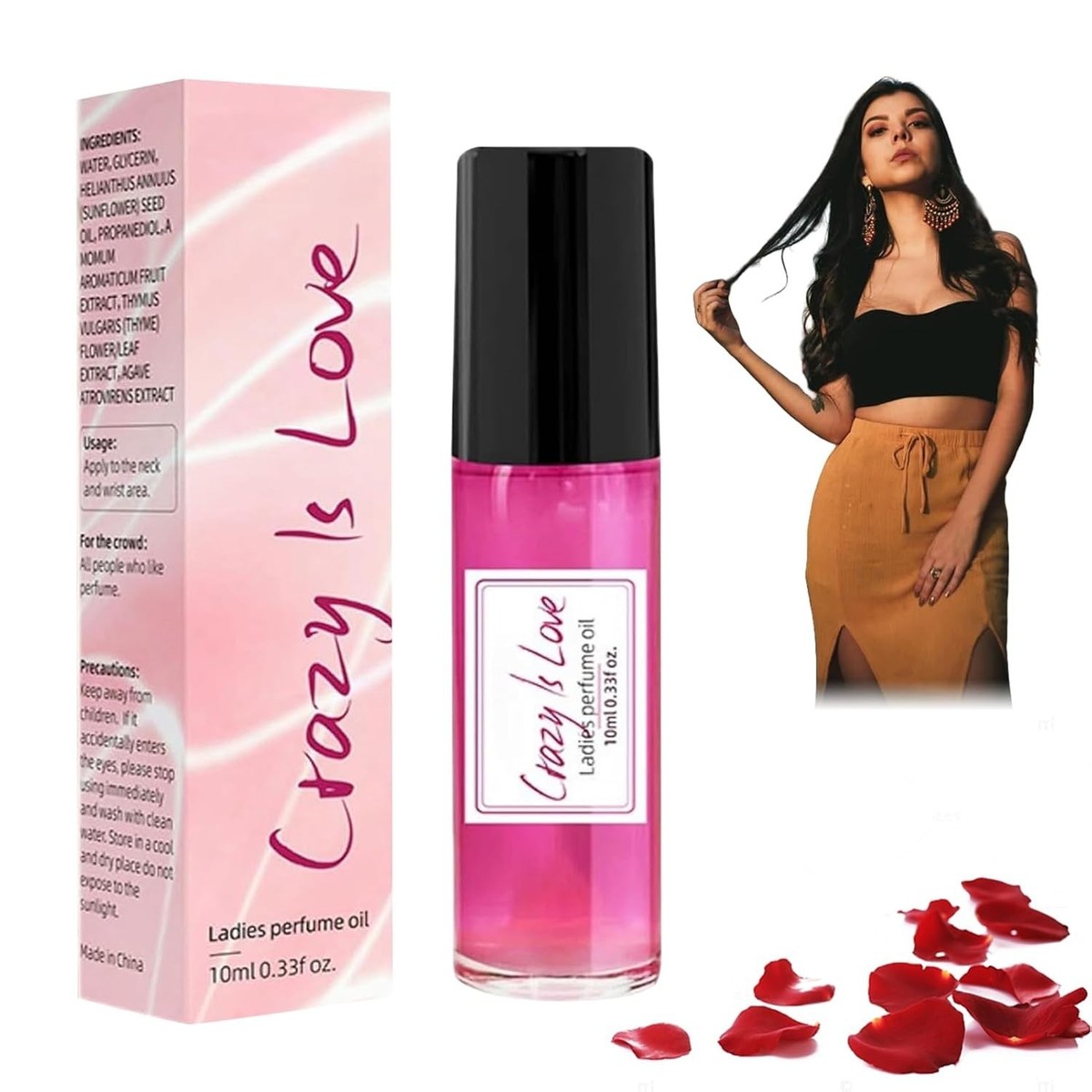 Crazy Is Love Pheromone Perfume Oil,Long-Lasting Portable Roll On