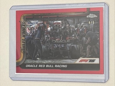 2025 Topps Chrome F1 Red Bull Racing 2024 Fastest Pit Stop True Red 4 /5