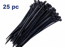 4-in 18-Ib Tensile Strength Nylon Zip ties Black with UV Protection 25 pc