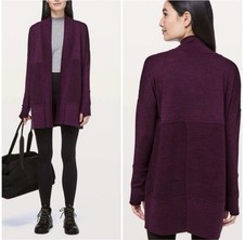 Lululemon Sit In Lotus Wrap II Plum Purple Merino Wool Knit Size 8