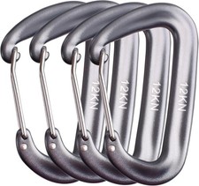 Carabiner Clips 12 25 Kn Aluminium D Ring Heavy Duty Lightweight Caribeaners For