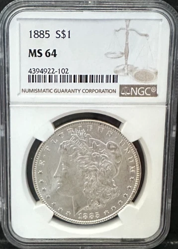1885 Morgan Dollar NGC Certified MS64