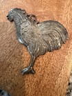 Ex Voto Rooster Vintage Style Italy 9.5x9 Design Brass Handcrafted Chisel — photo 1