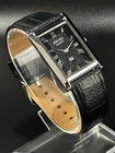 Vintage Seiko Slim Quartz Men's Wrist Watch /Black Dial / Black Leather strap