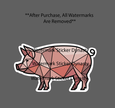 Pig Geometric Sticker Waterproof Decal Animal Farm Bacon Art FFA Show Gift NEW