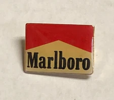Vintage Marlboro Phillip Morris Cigarette Advertising Lapel Hat Pin Gold Tone