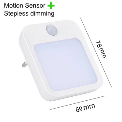 LED Nachtlicht mit Bewegungsmelder Steckdosenlicht Steckdose Nachtlampe Dimmbar