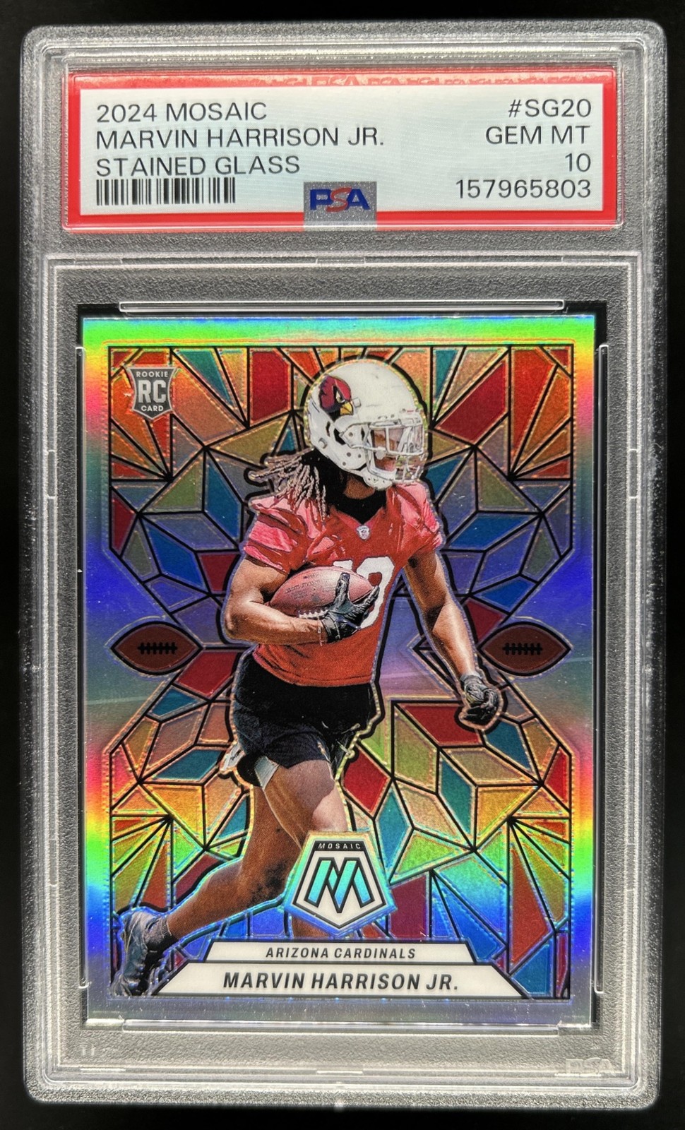 Marvin Harrison Jr. Panini Mosaic Stained Glass #SG20 Base