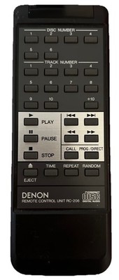 DENON RC-206 REMOTE CONTROL FOR DCM-555II DCM-444 DCM-555 CD PLAYER Tested Clean