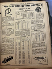 PRACTICAL WIRELESS DATA SHEET NO 3 DEC 1932 RARE VINTAGE SHACK WALL ART