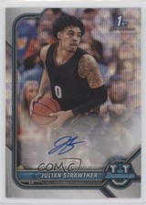 2021 Bowman U Chrome Prospect Silver Wave Refractor Julian Strawther Auto 04yk