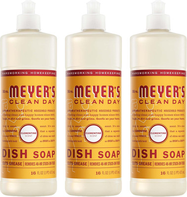Mrs. MEYER'S CLEAN DAY Dish Soap, Clementine Scent, 16Oz (Pack of 3)