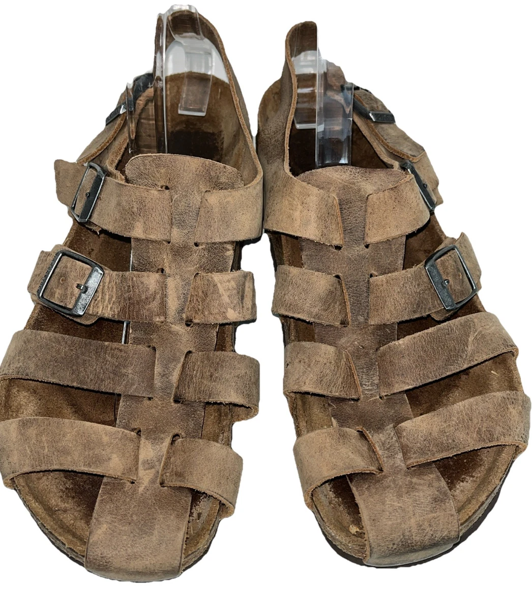 Birkenstock Newalk Sandals Mens 40 7.5 Brown Leather Hiking Fisherman Closed Toe Birkenstock Fisherman Brown Sandals for Men for sale | eBay main image 3