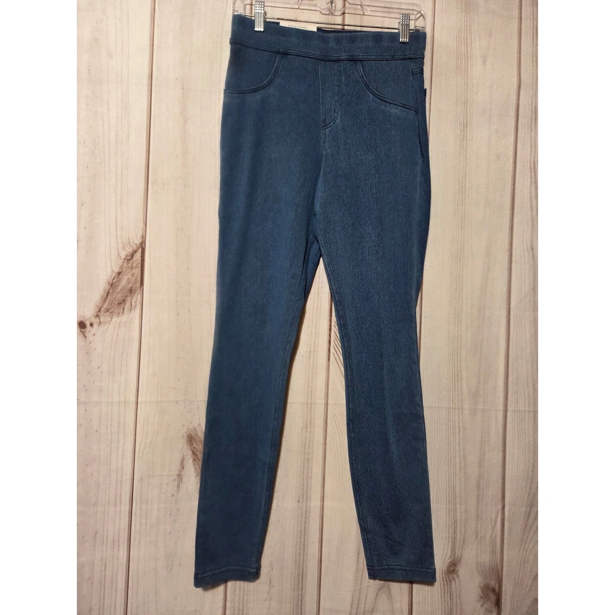 HUE Essentiële denim legging voor dames | Modieuze legging met achterzakken, Blauw, L