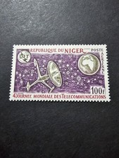 TIMBRE NIGER JOURNÉE DE TÉLÉCOMMUNICATION AVIONS PA N°186 NEUF ** LUXE MNH 1972