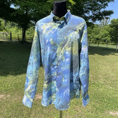 FH Studio Collection By Emilio Cerruti Button Down Casual Shirt Long Sleeve XL