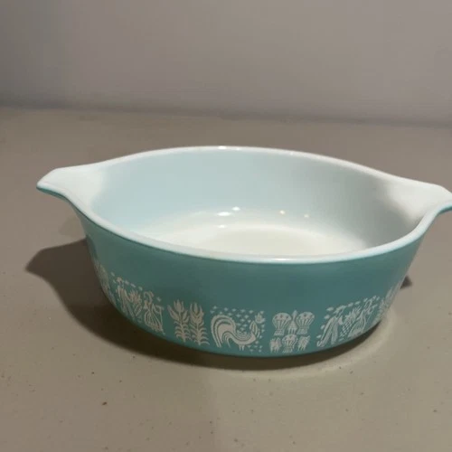 Pyrex 471  1PT Turquoise BLUE Amish BUTTERPRINT BOWL