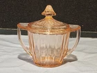 Vintage Jeanette Depression Glass Adam Pink SUGAR BOWL WITH LID