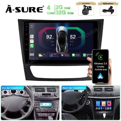Kam 2+32GB Carplay Android 14 Autoradio Für Mercedes Benz CLS E-Class W211 W219