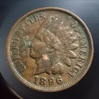 1896 Indian Head Cent - High Detail - Full Liberty Antique US 1c Penny Coin 2976