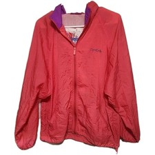 Reebok Windbreaker Track Jacket vtg 80s Unisex Adults Size Medium Purple Pink