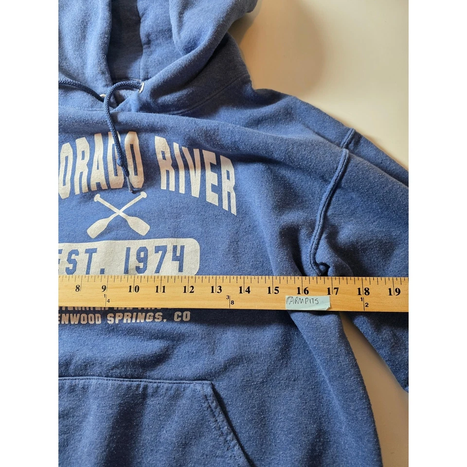 COLORADO RIVER Azul Desvanecido Activo Exterior Informal Pullover Sudadera con Capucha Talla S Foto 4 de 4
