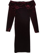 Calvin Klein Womens Velvet A-line Dress, purple, Petite, 0P
