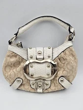 Vintage Y2K Guess Mini Bag White Brown Monogram Handbag Purse Rare