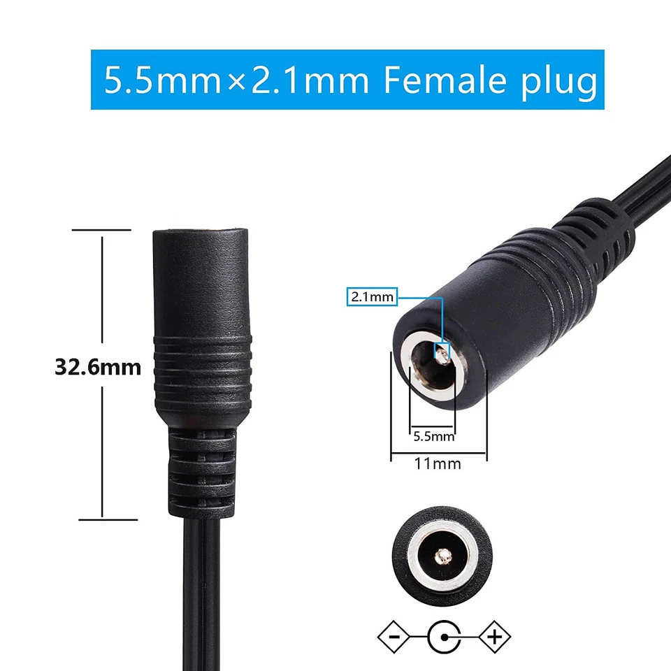 Car Cigarette Lighter DC 12V Power Charger to Dual 5.5mm x 2.1mm Female Y Cable - image 3 of 4