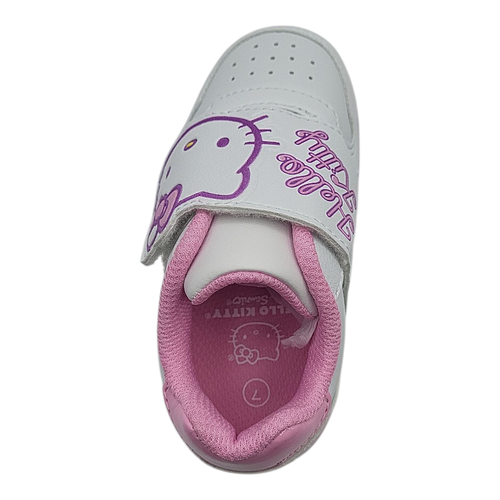 Hello Kitty Slip On Sneakers Toddler Girls Size 7 White Pink Comfy Velco closure - Imagen 5 de 20