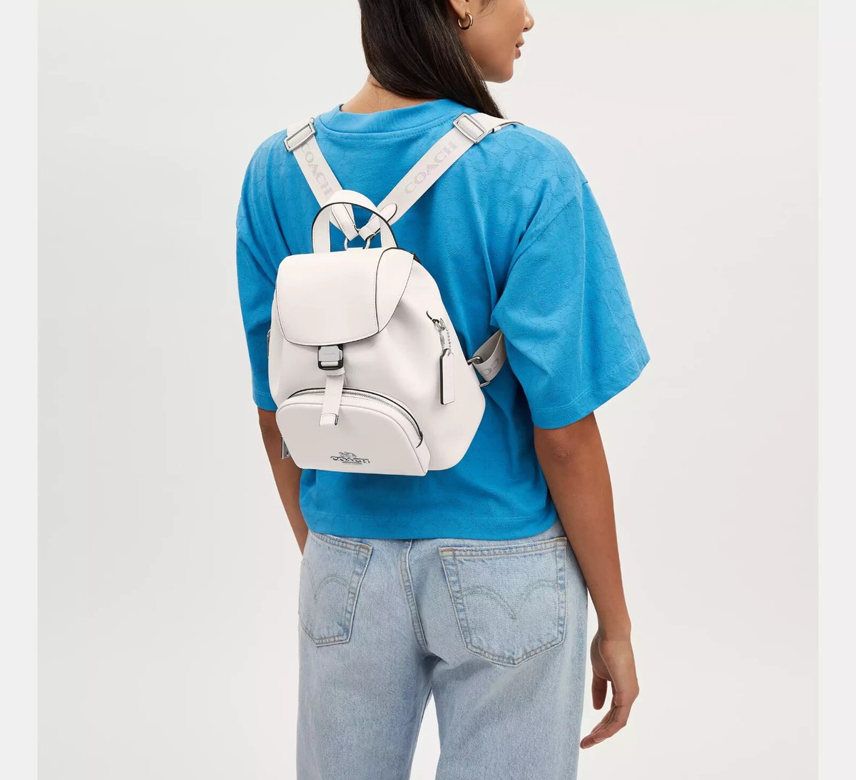 新品 COACH スモール バックパック CR100 ホワイト COACH Pace Backpack CR100 Chalk Outlet NEW | eBay