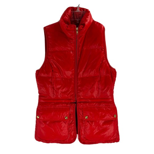 J Crew Collection Red Puffer Vest Sz 