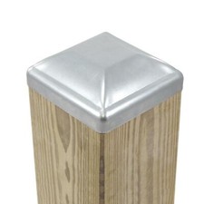 5 1/2" Square Steel Dome Cap Galvanized Steel For Wood ( 5 1/2" x 5 1/2"OD Wood)