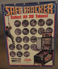 Safe Cracker Pinball Machine 22" x 28" Original Bally SafeCracker Poster Rare