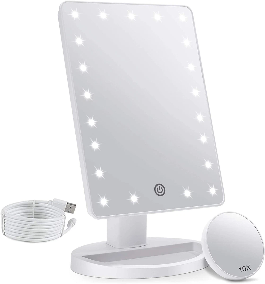 Round light best sale up makeup mirror