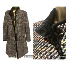 Feraud Trench Coat 12 Wool Blend Rainbow Cottage Fairy Maximalist Capsule