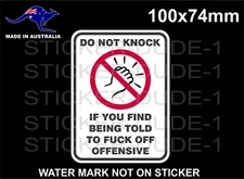 DO NOT KNOCK STICKER FUNNY