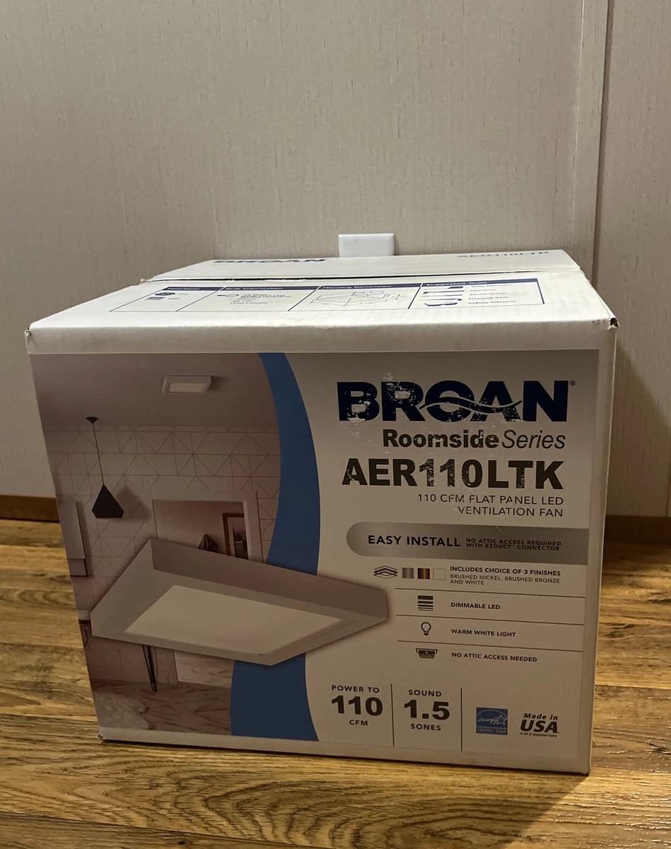 Broan 110 CFM Decorative Bathroom Exhaust Fan with LED u0026amp; Trim Kit  AER110LTK | eBay